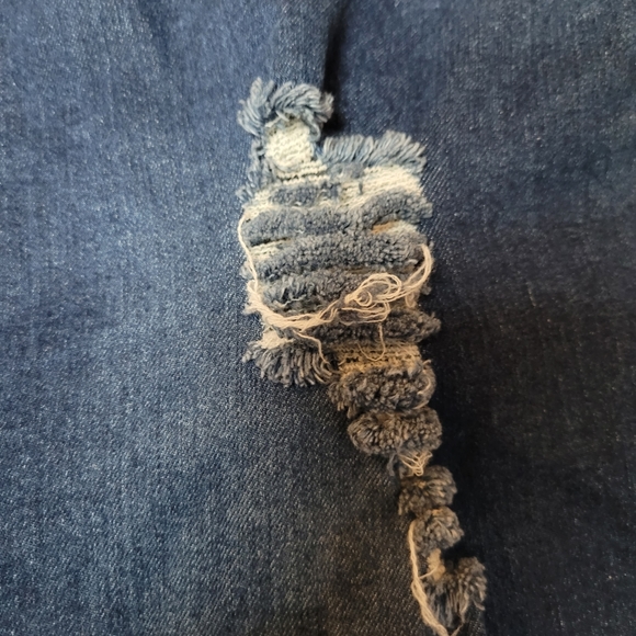 Unbranded Womens Distressed Bell Bottom Ripped Frayed Jeans - Picture 7 of 7